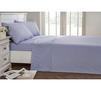 Rapport Facile d'entretien Infroissable Drap Plat, Coton Polyester, Ciel, Unique
