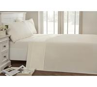 Rapport Facile d'entretien Infroissable Drap Plat, Coton Polyester, crème, Simple