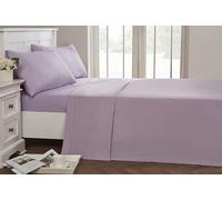Rapport Facile d'entretien Infroissable Drap Plat, Coton Polyester, Lilas, King