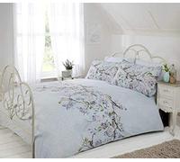 Rapport Home Eloise Parure de lit en Polyester et Coton Bleu Canard Simple