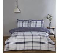 Rapport Home Harris Parure de lit King Size en Denim à Carreaux Bleu