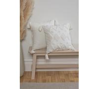 Rapport Home Housse de Coussin géométrique touffetée - Housse de Coussin crème genévrier