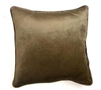Rapport home Housse de Coussin réversible en Velours passepoilé 43x43 cm Naturel et Moka