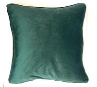 Rapport Home Housse de Coussin réversible en Velours passepoilé Bleu Marine et émeraude 43 x 43 cm