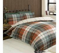 Rapport Home Lomond Parure de lit 100% Coton brossé Terre Cuite King Size