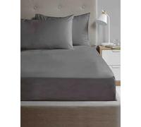 Rapport Home Lot de 2 taies d'oreiller en Microfibre avec Fermeture à Rabat - Paire de taies d'oreiller Unies Anthracite