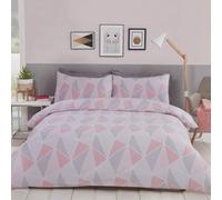 Rapport Home MyHome Parure de lit Simple avec Housse de Couette et taie d'oreiller 50 x 75 cm Rose/Gris