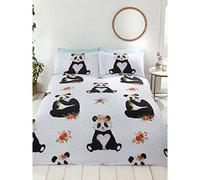 Rapport Home Panda Fun Parure de lit Double en Polycoton 200 x 200 cm