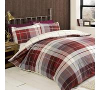 Rapport Home Parure de lit 100% Coton brossé, Rouge, Lomond-Sing-REDX (Single)