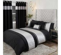 Rapport Home Parure de lit Capri Super King Size, Argent, Noir et Argent