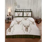 Rapport Home Parure de lit d'hiver en Flanelle 100% Coton brossé avec Housse de Couette Ange cerf Vert (lit Simple, Vert)