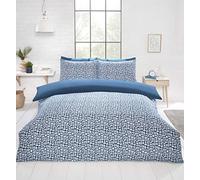 Rapport Home Parure de lit en Microfibre avec Housse de Couette et taies d'oreiller incluses Bleu King Size