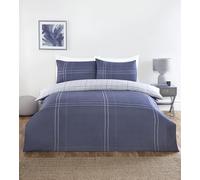 Rapport Home Parure de lit King Size à Carreaux Bleu - Parure de lit en Microfibre Douce avec Drap-Housse et taies d'oreiller - Facile d'entretien - Motif Vichy