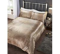 Rapport Housse de Couette en Velours écrasé à Paillettes, Polycoton, King, Doré