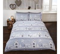 Rapport Renne Route Ensemble Housse de Couette 100% Coton brossé -, Coton, Silver, Super King