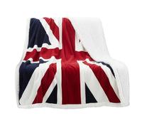 Rapport Union Jack Drapeau Imprimé Super Doux Couverture Polaire pour Le lit, canapé, Rouge/Blanc/Bleu