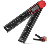 Rapporteur d'Angle Numerique 200mm avec Écran LCD et Fonction de Verrouillage, Goniomètre Électronique Double Échelle, Outil Mesure Règle Angle 0-360 ° pour Ingénierie, Travail du Bois et Construction