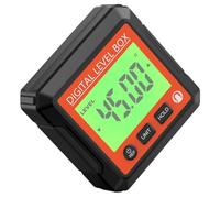 Rapporteur D'angle Numérique Noir, Niveau Électronique, LCD | ABS Compact, Mesure 4x90° et 2x180°, Résolution 0,05°, Réponse Rapide