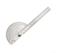 Rapporteur d'angle professionnel en acier inoxydable à 180 degrés avec bras oscillant pour une mesure précise dans le travail du bois, du métal, projets de bricolage (14 cm)