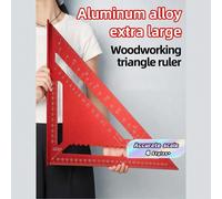 Rapporteur de précision en alliage d'aluminium, règle multifonctionnelle pour le travail du bois, règle de précision en aluminium pour le travail du bois - règle triangulaire avec bord dentelé, unités