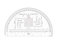 Rapporteur transparent échelle de coordonnées pour navigation terrestre 1:25000 et 1:63360 Règle de carte avec 0-360 degrés demi-cercle outil pédagogique pour formation scolaire (MP-1)