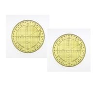 Rapporteur trigoniométrique - Lot de 2 - Ø11cm - 360° - Plastique jaune