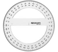 Rapporteur - WESTCOTT - 150 mm - Plastique transparent - Mesure 360° - Graduations gravées
