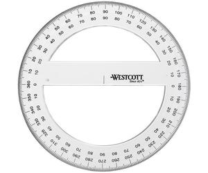 Rapporteur - WESTCOTT - 150 mm - Plastique transparent - Mesure 360° - Graduations gravées