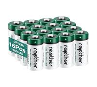 Rapthor Lot de 16 piles au lithium CR123A 3 V non rechargeables 1650 mAh - Certifiées CE, UL, RoHS, énergie haute performance pour lampes de poche, appareils photo et appareils intelligents