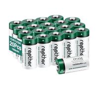 Rapthor Lot de 20 piles au lithium CR123A 3 V 1650 mAh de rechange pour CR123 CR123A CR17345, certifiées CE, UL, ROHS, pour lampes de poche, appareils photo et appareils intelligents, non