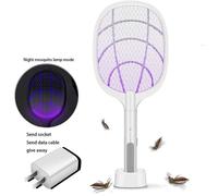 Raquette Anti Moustique Electrique Insectes Tapette à Mouche,3 Couches Protection en Maille,USB Rechargeable,Tue Mouche Electr[322]