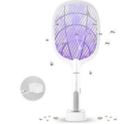 Raquette Anti Moustique, lampe anti moustique, ABURNUDREY avec Base de Chargement Contre Moustiques, Mouches, Insectes, Volants