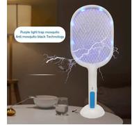 Raquette Anti-moustiques 2 en 1 Tapette à Mouche électrique Rechargeable USB pour Été