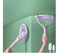 Raquette Anti Moustiques Rechargeable 3500V, Tête Rotative & Base Stable, Lampe Anti-Insecte 1200 mAh - Blanc