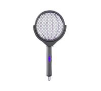 Raquette Anti-Moustiques Télescopique Rechargeable à Tête Rotative, Double Usage Intérieur/Extérieur