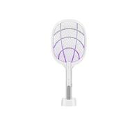 Raquette Electrique Anti-moustiques avec Lampe UV 2 en 1 Blanc