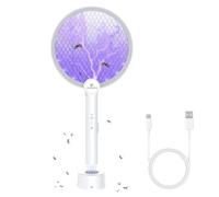 Raquette Electrique Insectes 4000V, GooQand Raquette Moustique Electrique avec Base de Recharge pour Intérieur et l'Extérieur, USB Double Couche de Protection Efficace Contre Les Moustiques (1PC)