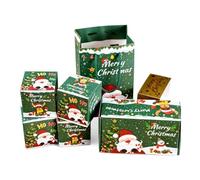 RARITYLL Boîtes explosion Noël, Lot de 6 mystère Boîtes Surprise，Vert | 6 boîtes,Avec sac cadeau Papier cartonné pour offrir argent cartes-cadeaux ou petits cadeaux à Noël et fêtes de fin d'année
