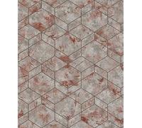 Rasch Andy Wand 649628 Papier peint intissé Motif graphique Argenté/rouge 10,05 x 0,53 m
