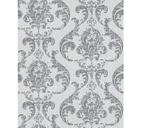 Rasch Color your life 315615 Papier peint intissé avec ornements gris argenté 10,05 x 0,53 m (L x l)