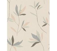 Rasch Color your life 634068 Papier peint intissé avec fleurs en beige, vert menthe et bleu-gris de la collection Color your life 10,05 m x 0,53 m (L x l)