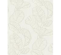 Rasch Color your life 822601 Papier peint intissé Motif feuilles blanches 10,05 x 0,53 m (L x l)
