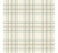 Rasch Curiosity 537437 Papier peint intissé à carreaux beige, blanc crème et vert, 10,05 m x 0,53 m (L x l)