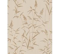 Rasch Deco Style 312928 Papier peint intissé clair avec fond texturé beige et motif botanique doré