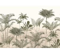 Rasch Lirico 556278 Papier peint photo non tissé avec palmiers en beige, blanc crème et vert, 3 x 4,24 m (L x l)