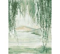 Rasch Magicwalls 360790 Papier peint photo non tissé avec paysage artistique vert et blanc, 2,65 x 2,12 m (L x l)