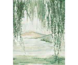 Rasch Magicwalls 360790 Papier peint photo non tissé avec paysage artistique vert et blanc, 2,65 x 2,12 m (L x l)