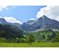 Rasch Magicwalls 364651 Papier peint photo non tissé avec paysage alpin vert et bleu, 2,65 x 3,71 m (L x l)