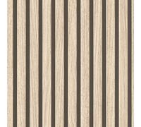 Rasch Papier peint 499315 - Papier peint intissé beige avec aspect bois, panneaux 3D au look scandinave, mur à lamelles de la collection Factory V