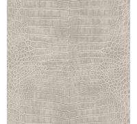 Rasch Papier peint 751338 - Papier peint non tissé avec aspect cuir crocodile crème de la collection African Queen III